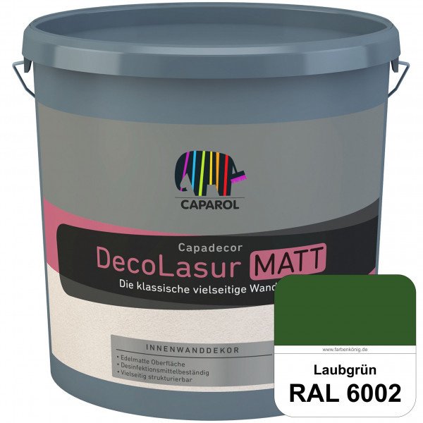 Capadecor DecoLasur Matt (RAL 6002 Laubgrün) Matte Lasurfarbe auf Dispersionsbasis (innen)