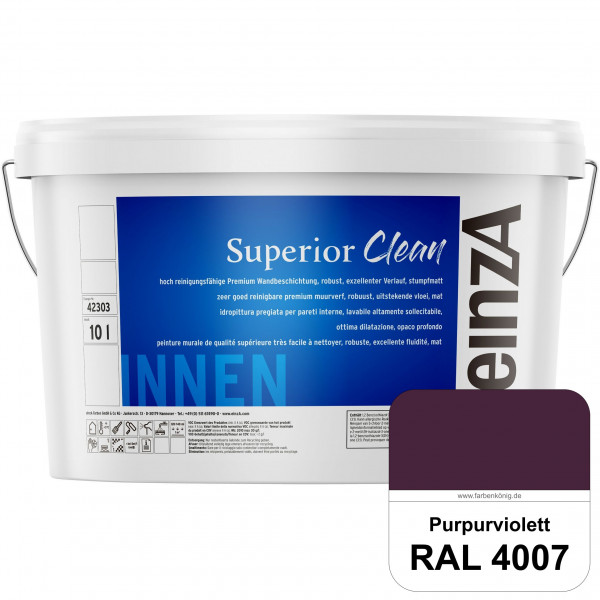einzA Superior Clean (RAL 4007 Purpurviolett) Hoch reinigungsfähige, stumpfmatte Premium-Wandbeschic