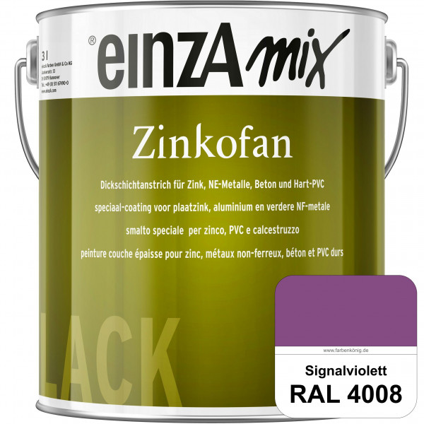 einzA Zinkofan (RAL 4008 Signalviolett) Hoch wetterbeständiges "Dickschicht-1-Topf-System"