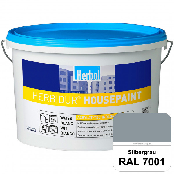 Herbidur Housepaint (RAL 7001 Silbergrau) seidenmatte Reinacrylat-Fassadenfarbe