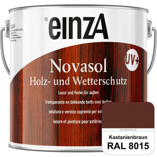 einzA Novasol HW Lasur (RAL 8015 Kastanienbraun) Lasierender Wetterschutz für außen