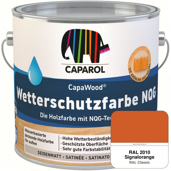 CapaWood® Wetterschutzfarbe NQG (RAL 2010 Signalorange) - ersetzt Capadur Wetterschutzfarbe NQG