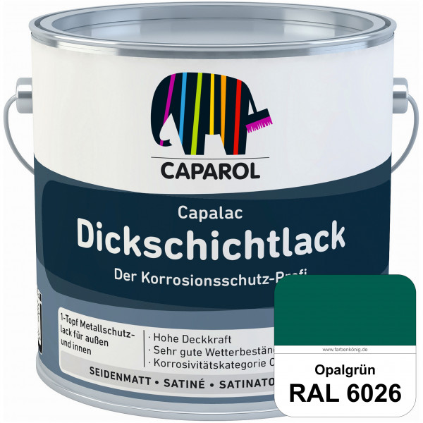 Capalac Dickschichtlack (RAL 6026 Opalgrün) 1-Topf Metallschutzlack (löselmittelhaltig) innen & auße