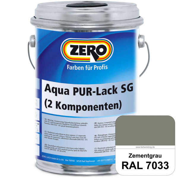 Aqua PUR-Lack SG inkl. Härter (RAL 7033 Zementgrau)