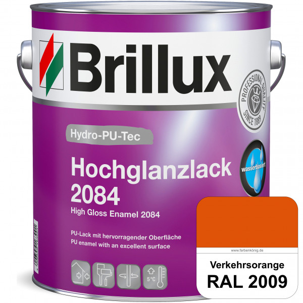 Hydro-PU-Tec Hochglanzlack 2084 (RAL 2009 Verkehrsorange) wasserbasierter Hochglanzlack für Holz, Zi
