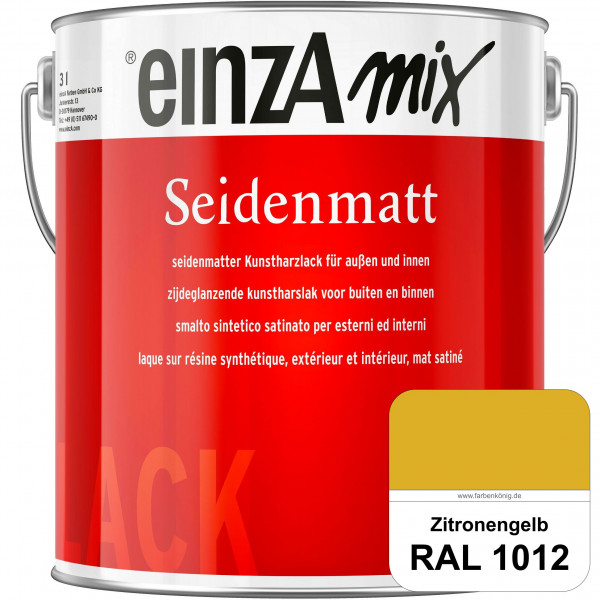 einzA Seidenmatt (RAL 1012 Zitronengelb) Lösemittelhaltiger Seidenmattlack