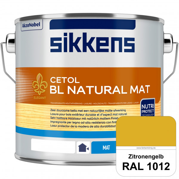 Cetol BL Natural Mat (RAL 1012 Zitronengelb) Matte, wasserverdünnnbare Dünnschichtlasur