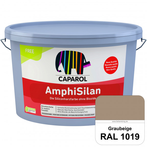 AmphiSilan FREE (RAL 1019 Graubeige) Mineralmatte Fassadenfarbe in spezieller Siliconharz-Bindemitte