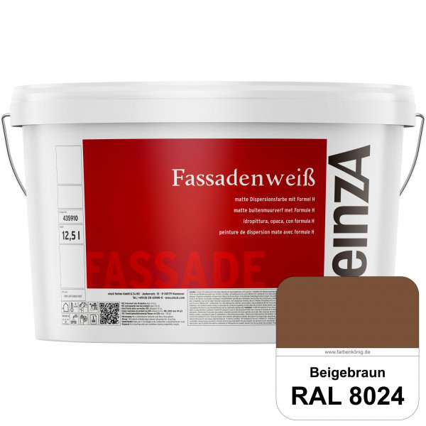 einzA Fassadenweiß (RAL 8024 Beigebraun) Sil-Fassadenfarbe gegen Schmutz & Vergrünung