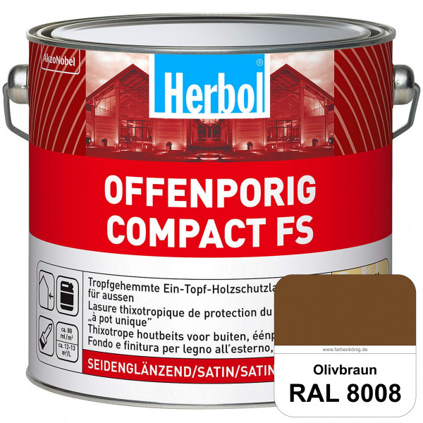 Offenporig Compact FS (RAL 8008 Olivbraun) Rationelle & thixotrope Ein-Topf-Holzlasur (außen)