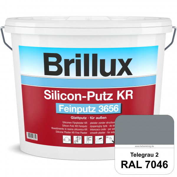 Silicon-Putz KR Feinputz 3656 (RAL 7046 Telegrau 2) Glattputz , verarbeitungsfertig, perfekte Wasser