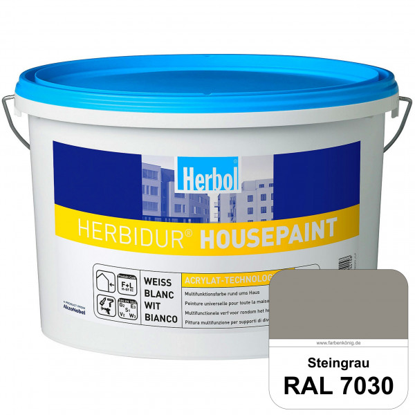 Herbidur Housepaint (RAL 7030 Steingrau) seidenmatte Reinacrylat-Fassadenfarbe
