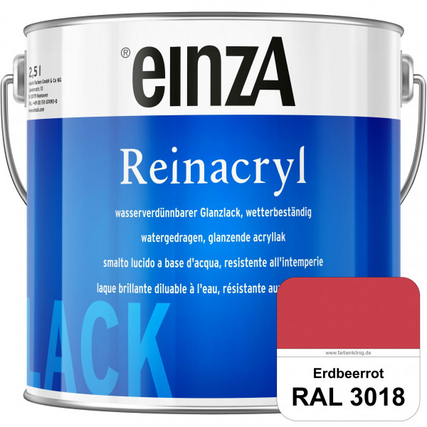 einzA Reinacryl (RAL 3018 Erdbeerrot) wetterbeständige glänzende Acryl-PU-Lackfarbe