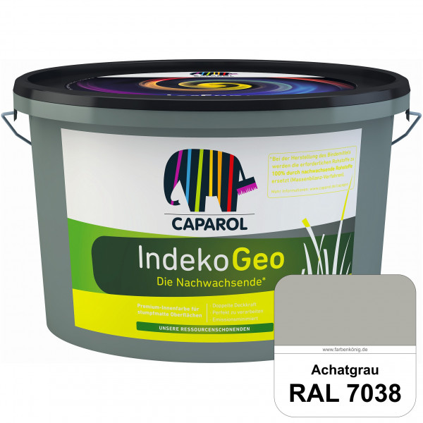 IndekoGeo (RAL 7038 Achatgrau) Ressourcenschonende Premium Innenfarbe für stumpfmatte Oberflächen