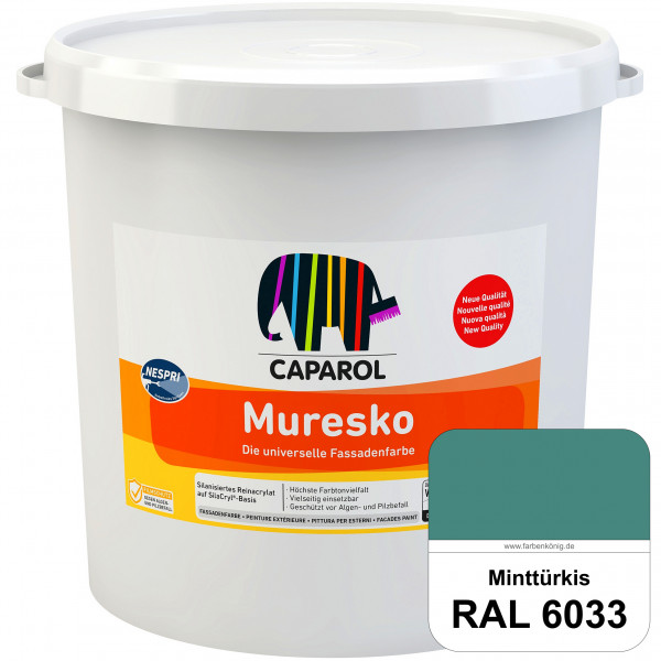 Muresko Nespri (R 30) (RAL 6033 Minttürkis) Silanisierte Reinacrylat-Fassadenfarbe auf SilaCryl®-Bas