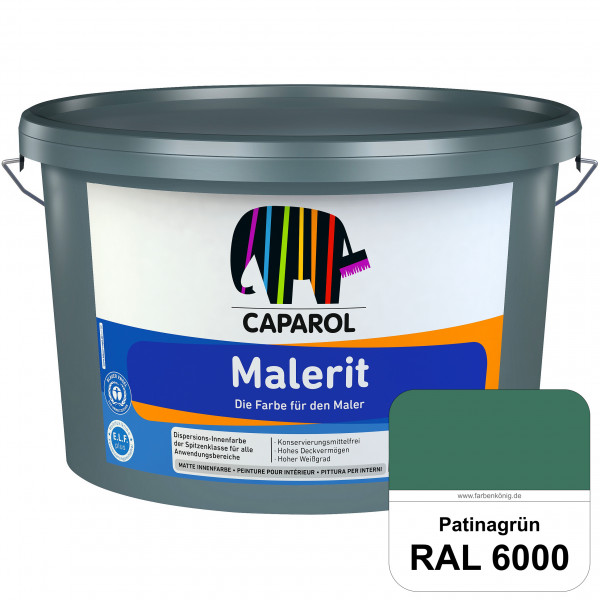 Malerit E.L.F. (RAL 6000 Patinagrün) matte Innenfarbe für Neu- & Renovierungsanstriche