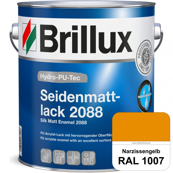 Hydro-PU-Tec Seidenmattlack 2088 (RAL 1007 Narzissengelb) PU-Seidenmattlack (wasserbasiert) innen