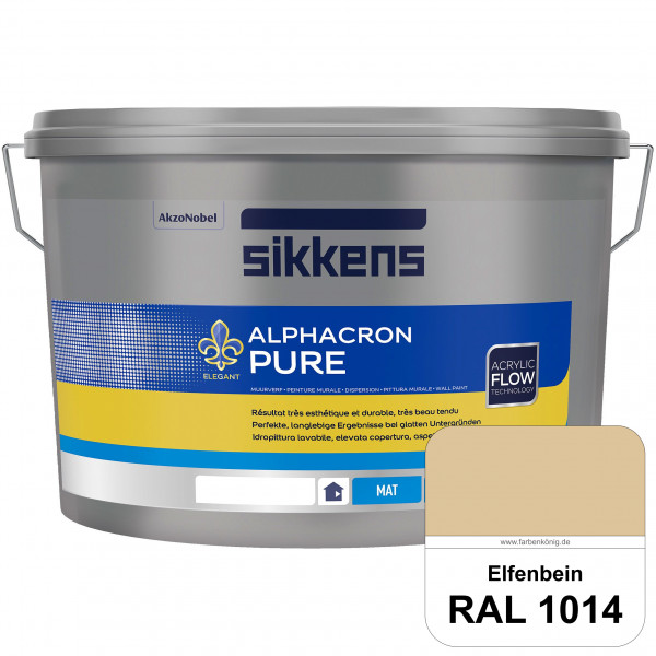 Alphacron Pure (RAL 1014 Elfenbein) Edelmatte & hochertige Premium Wandfarbe für glatte Untergründe.