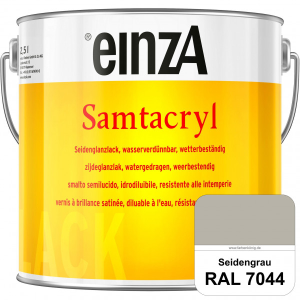 einzA Samtacryl (RAL 7044 Seidengrau) wetterbeständige seidenglänzende Acryl-PU-Lackfarbe