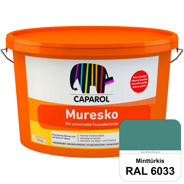 Muresko (RAL 6033 Minttürkis) Silanisierte Reinacrylat-Fassadenfarbe auf SilaCryl®-Basis