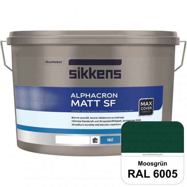 Alphacron Matt SF (RAL 6005 Moosgrün) stumpfmatte & hochwertige Premium-Wandfarbe (innen)