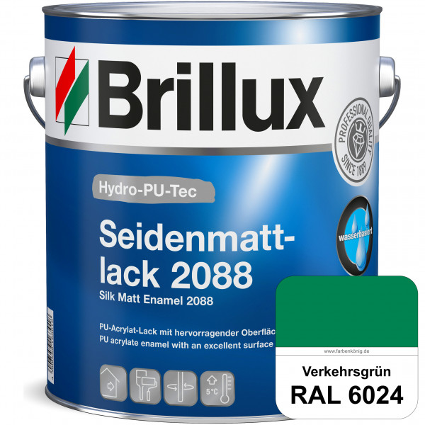 Hydro-PU-Tec Seidenmattlack 2088 (RAL 6024 Verkehrsgrün) PU-Seidenmattlack (wasserbasiert) innen