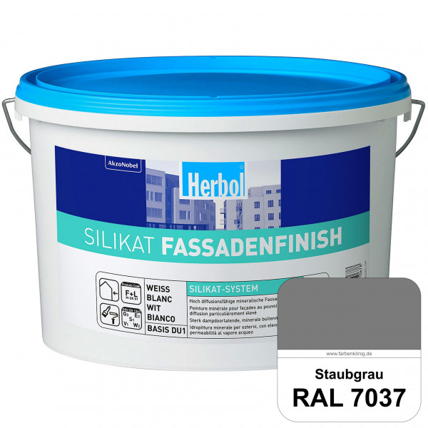 Silikat FassadenFinish (RAL 7037 Staubgrau) mineralische Fassadenfarbe für den natürlichen Fassadens