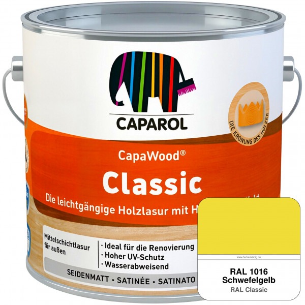 CapaWood Classic (RAL 1016 Schwefelgelb) - ersetzt Capadur ClassicLasur