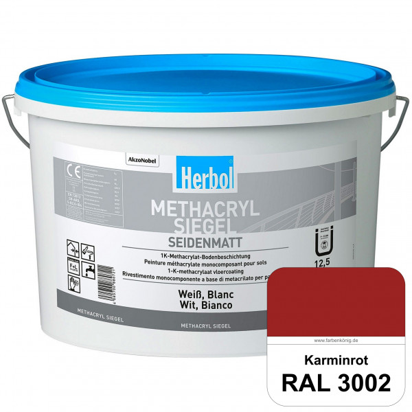 Methacryl Siegel (RAL 3002 Karminrot) seidenmatte 1K-Beschichtung Böden (Innen & Außen)
