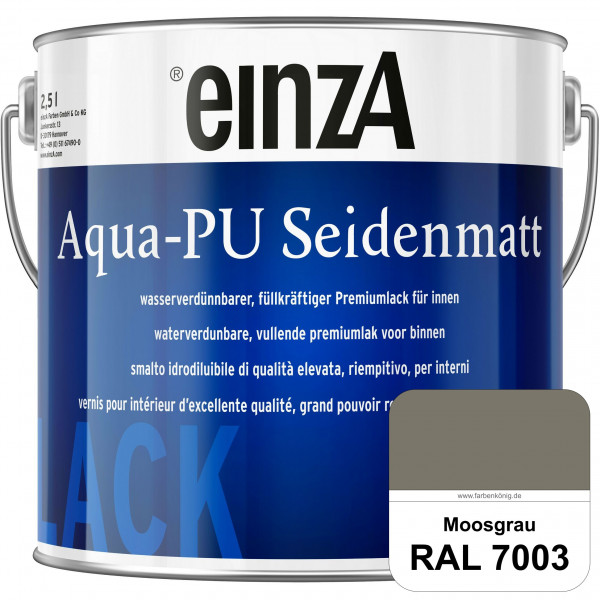einzA Aqua-PU seidenmatt (RAL 7003 Moosgrau) wasserverdünnbarer Premiumlack für innen