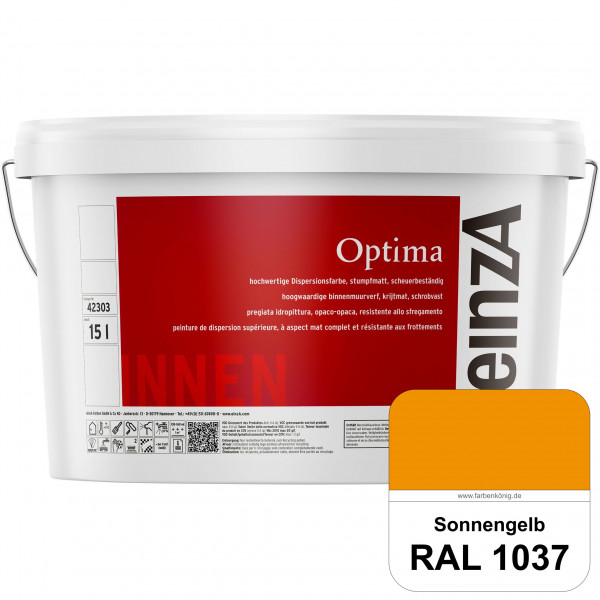 einzA Optima (RAL 1037 Sonnengelb) Stumpfmatte Dispersionsfarbe für hochwertige Anstriche
