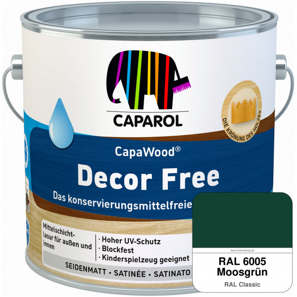 CapaWood® Decor Free (RAL 6005 Moosgrün) - ersetzt Capadur DecorLasur KF