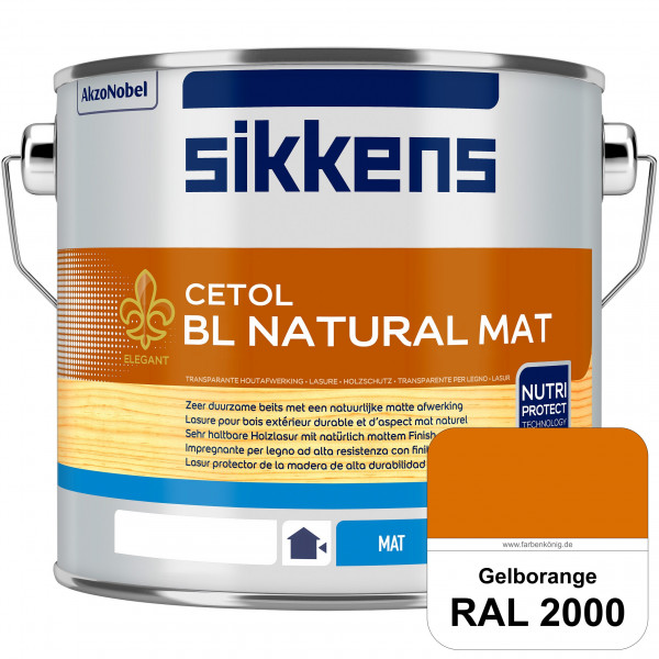 Cetol BL Natural Mat (RAL 2000 Gelborange) Matte, wasserverdünnnbare Dünnschichtlasur