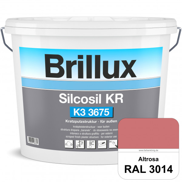 Silcosil KR K3 3675 mit Protect (RAL 3014 Altrosa) siliconverstärkter Dekorputz, Kratzputzstruktur,