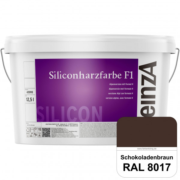 einzA Siliconharzfarbe F1 (RAL 8017 Schokoladenbraun) Universal Siliconharz-Fassadenfarbe, kalkmatt,