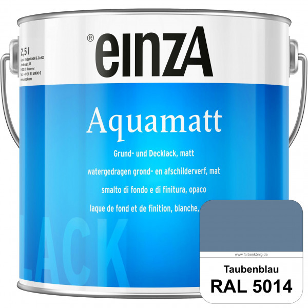 einzA Aquamatt (RAL 5014 Taubenblau) Wasserverdünnbare Vorstreichfarbe & matte Lackfarbe