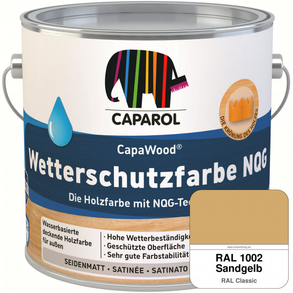 CapaWood® Wetterschutzfarbe NQG (RAL 1002 Sandgelb) - ersetzt Capadur Wetterschutzfarbe NQG
