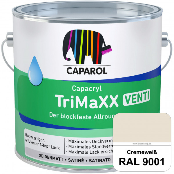 Capacryl TriMaXX Venti (B-Ware) - 2,5 Liter (RAL 9001 Cremeweiß)