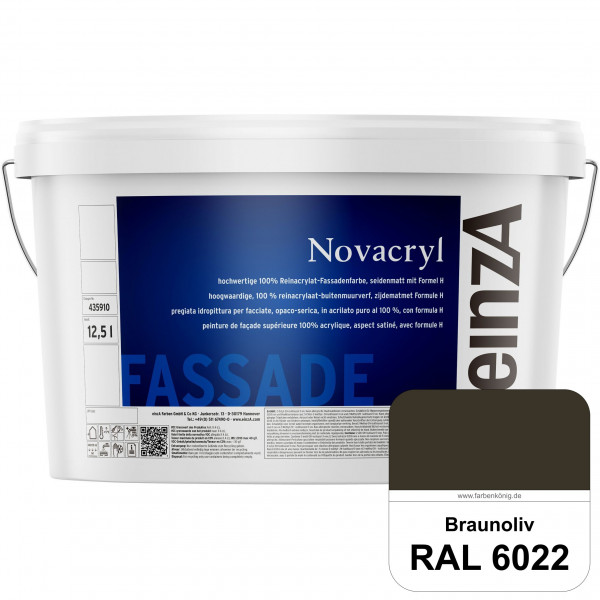 einzA Novacryl (RAL 6022 Braunoliv) Reinacrylat-Fassadenfarbe, seidenmatt