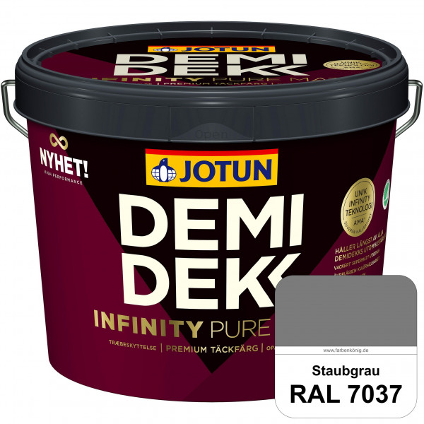 DEMIDEKK Infinity Pure Mat - Deckende, matte Holzfarbe (RAL 7037 Staubgrau)