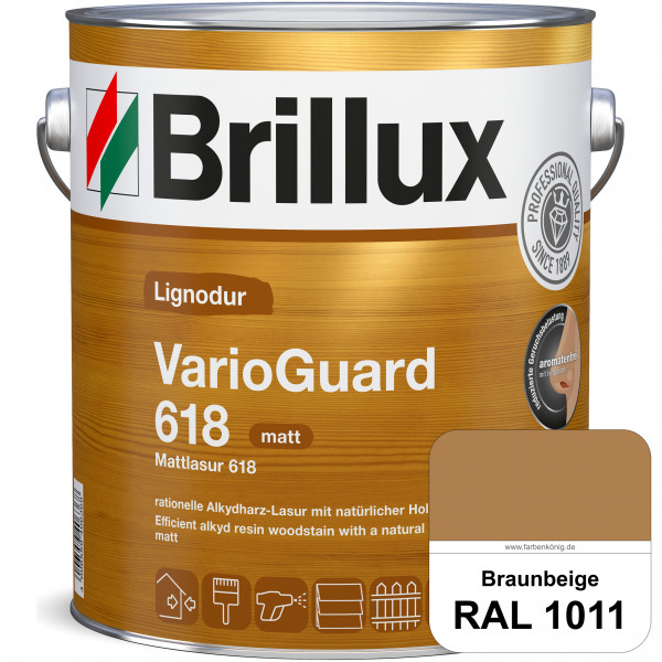 Mattlasur 618 (RAL 1011 Braunbeige) matte & wetterbeständige Lasur (lösemittelhaltig) für Laub- und