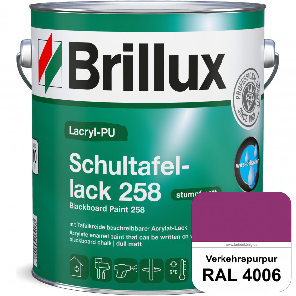 Lacryl-PU Schultafellack 258 (RAL 4006 Verkehrspurpur) wasserbasierter und matter Schultafellack (in