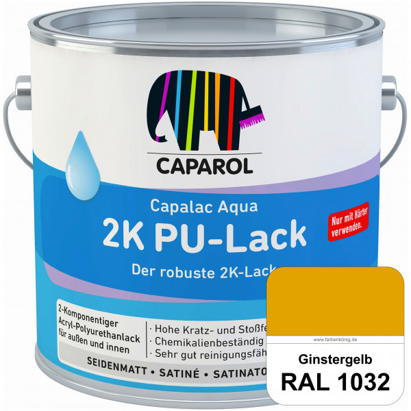 Capalac Aqua 2K PU-Lack (RAL 1032 Ginstergelb) chemisch und mechanisch widerstandsfähige Lackierunge