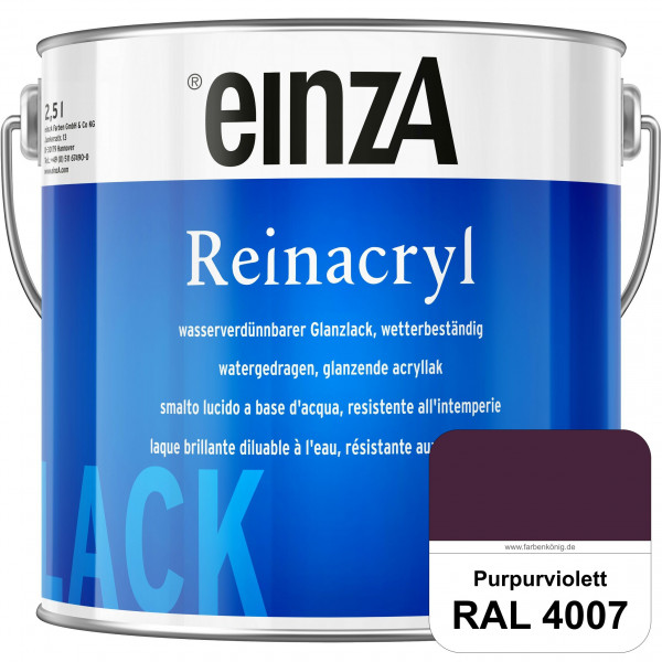 einzA Reinacryl (RAL 4007 Purpurviolett) wetterbeständige glänzende Acryl-PU-Lackfarbe