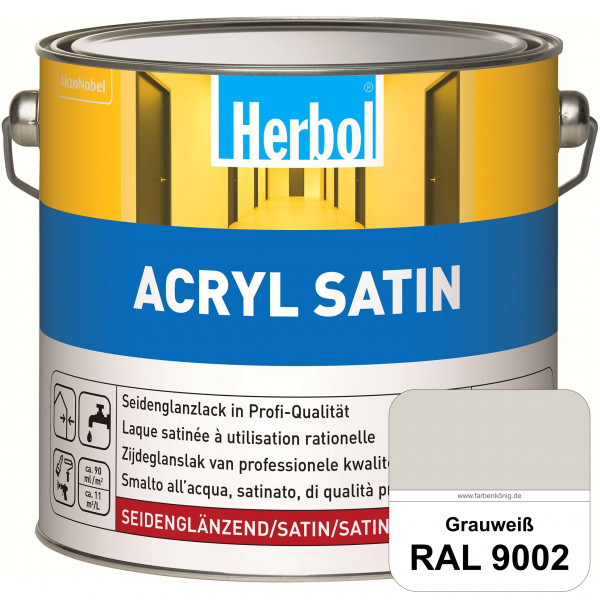 Acryl Satin (RAL 9002 Grauweiß) wasserverdünnbarer seidenglänzender Lack (Innen & Außen)