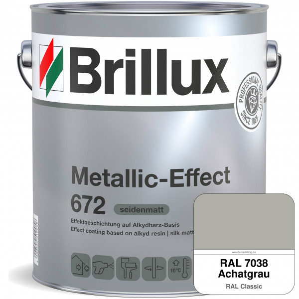 Metallic-Effect 672 (RAL 7038 Achatgrau) schnell trocknender Alkydharzlack für Metalleffekte (innen&
