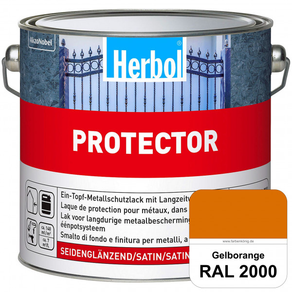 Protector (RAL 2000 Gelborange) Seidenglänzende Spezialbeschichtung für Eisen- und NE-Metalle (außen