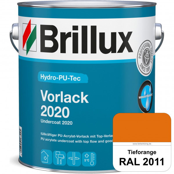 Hydro-PU-Tec Vorlack 2020 (RAL 2011 Tieforange) hochwertiger Vorlack für grundierte bzw. gespachtelt