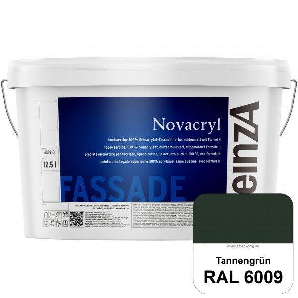 einzA Novacryl (RAL 6009 Tannengrün) Reinacrylat-Fassadenfarbe, seidenmatt
