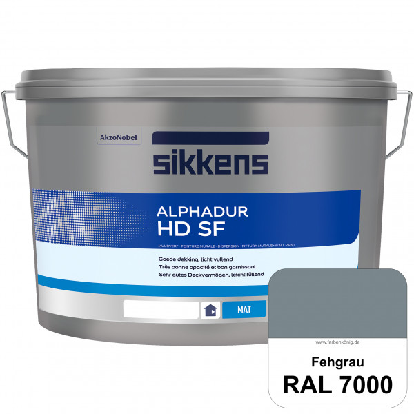 Alphadur HD SF (RAL 7000 Fehgrau) matte hochdeckende waschbeständige Innenwandfarbe